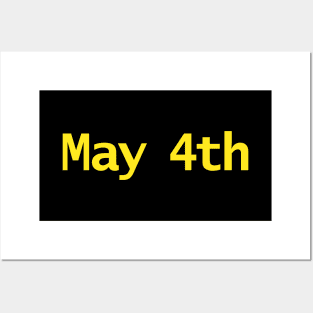 May 4th Typography in Yellow Text Posters and Art